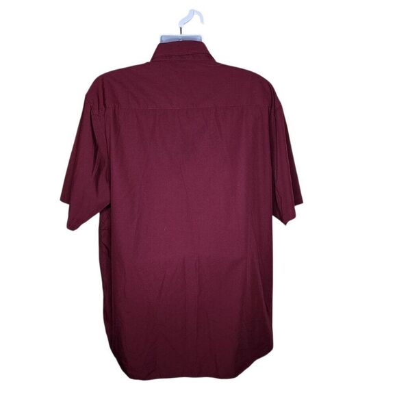 Dixxon Button Up Short Sleeve Performance Bamboo Shirt Mens 3XL Maroon Red - Picture 5 of 9